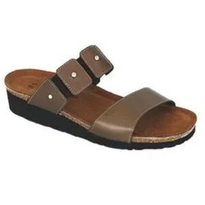 Naot Ashley Rhibestone Slide Sandals Chocolate Brown Metallic 42 11